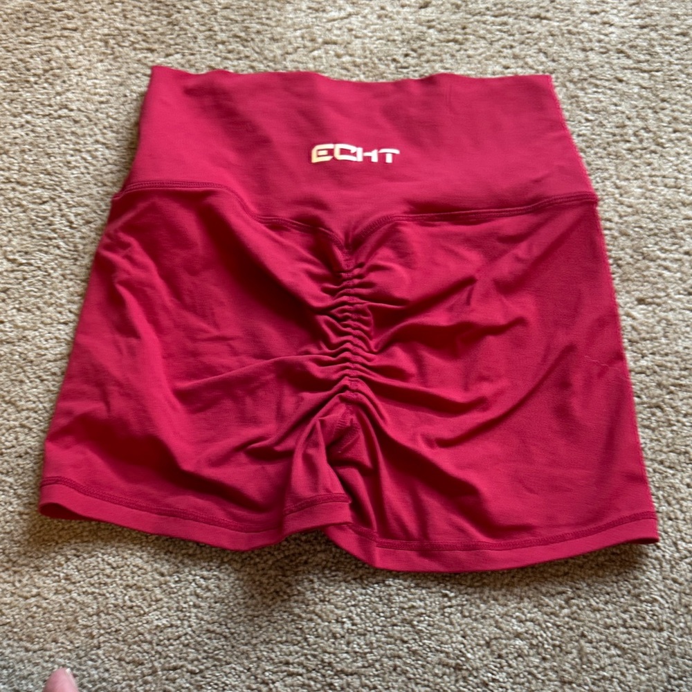 ECHT Red Ruched Shorts